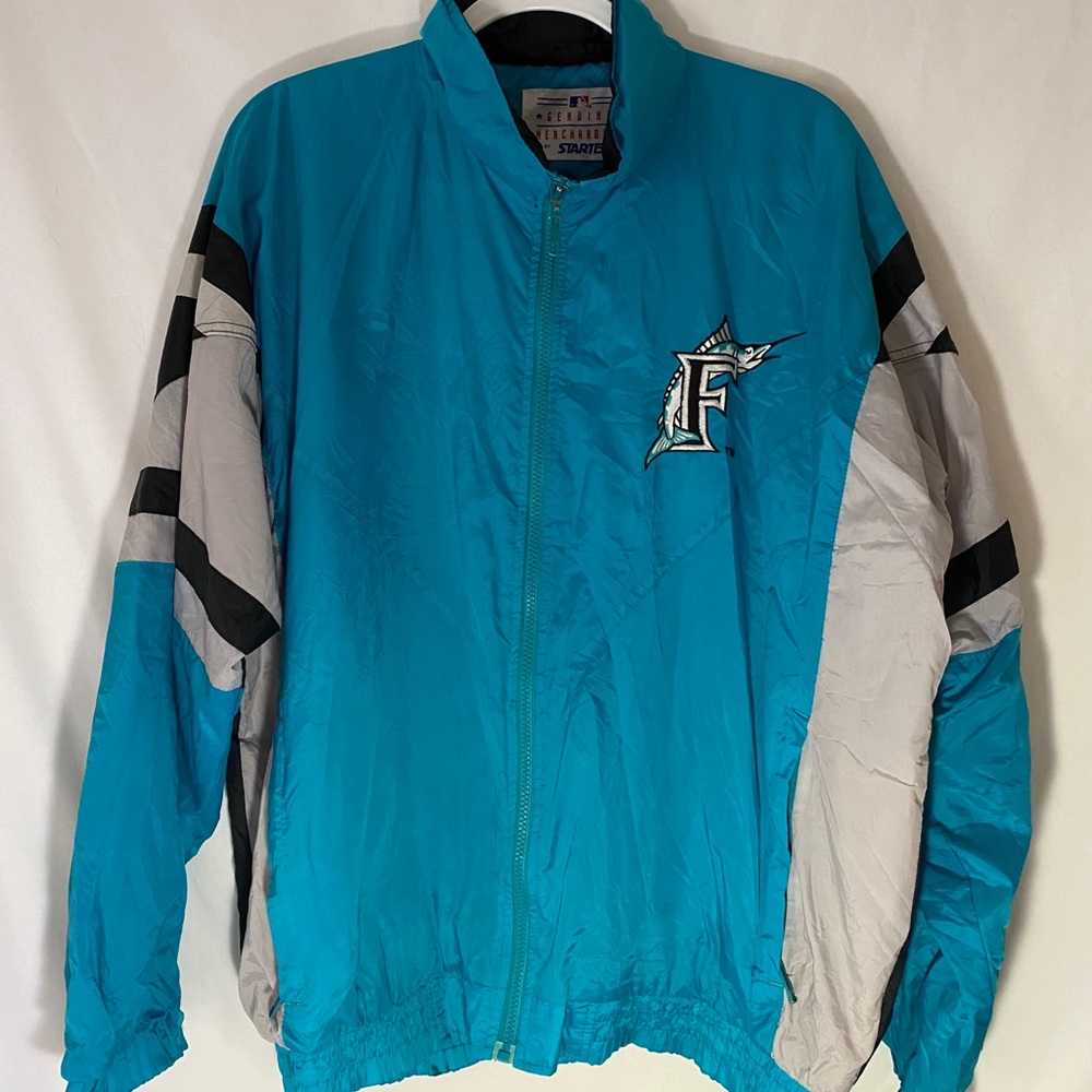 Florida Marlins Vintage Windbreaker Starter Large